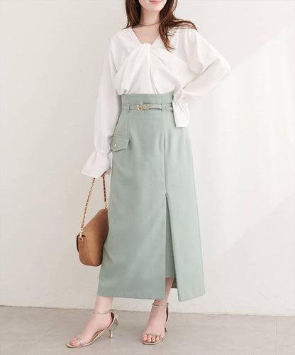 前後雙穿前扭結襯衫