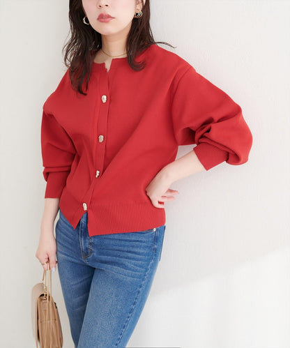 開口領 聚酯 針織開衫