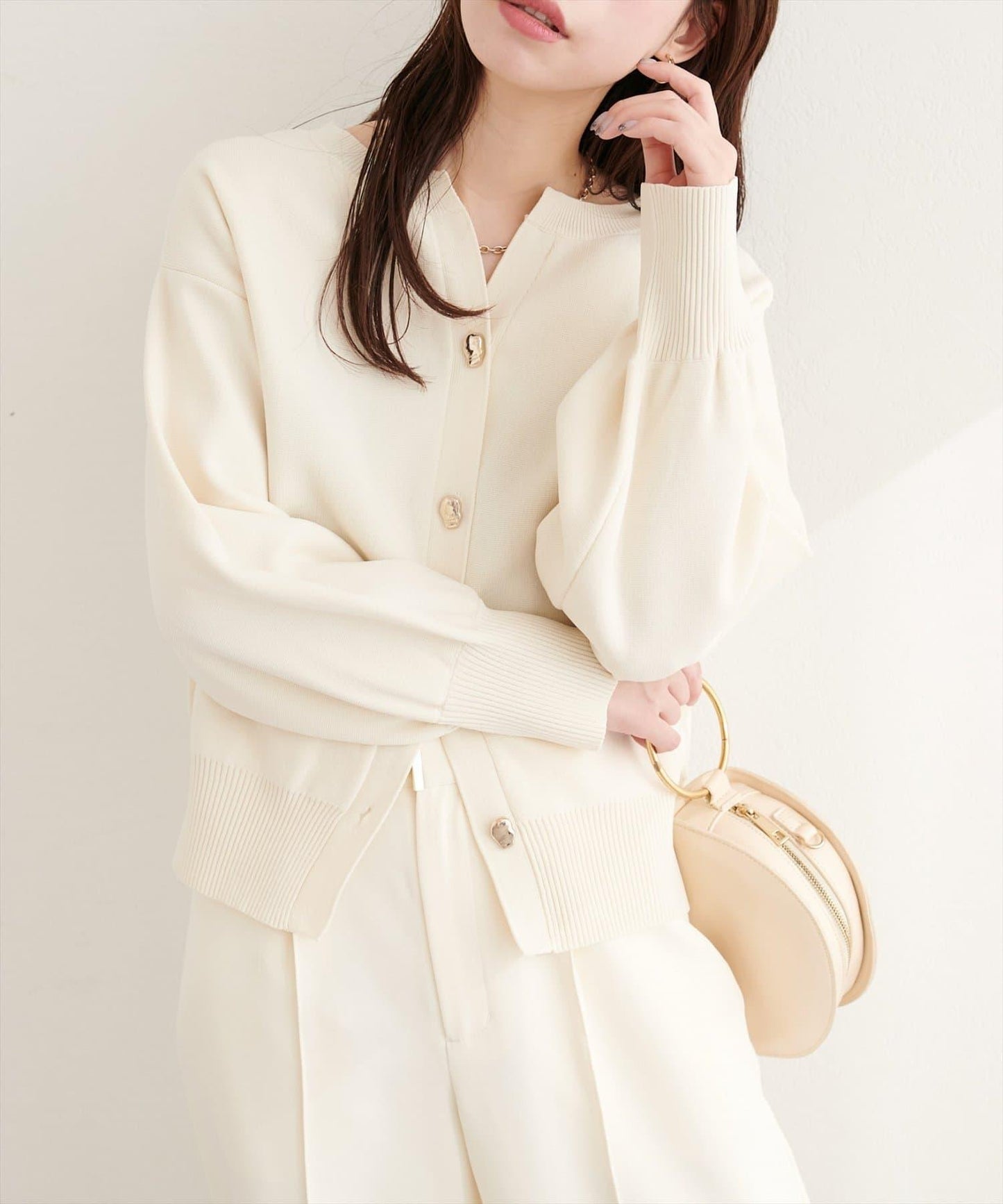 開口領 聚酯 針織開衫