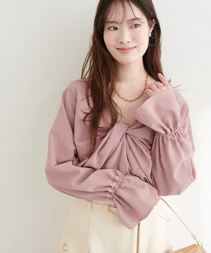 前後雙穿前扭結襯衫