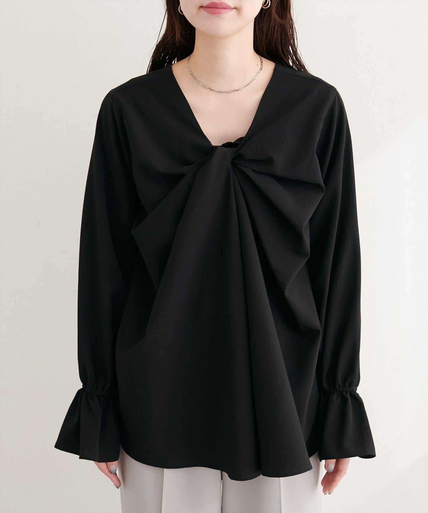 前後雙穿前扭結襯衫