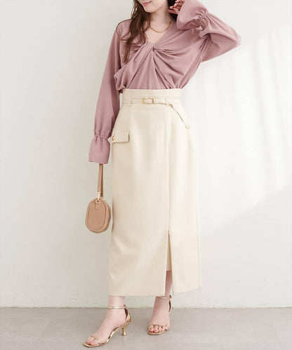 前後雙穿前扭結襯衫