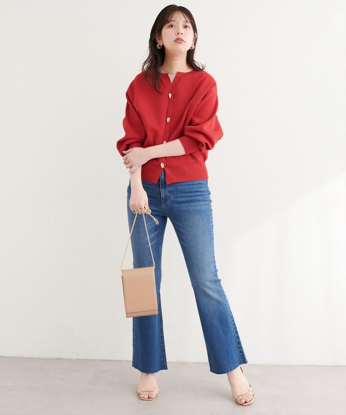 開口領 聚酯 針織開衫