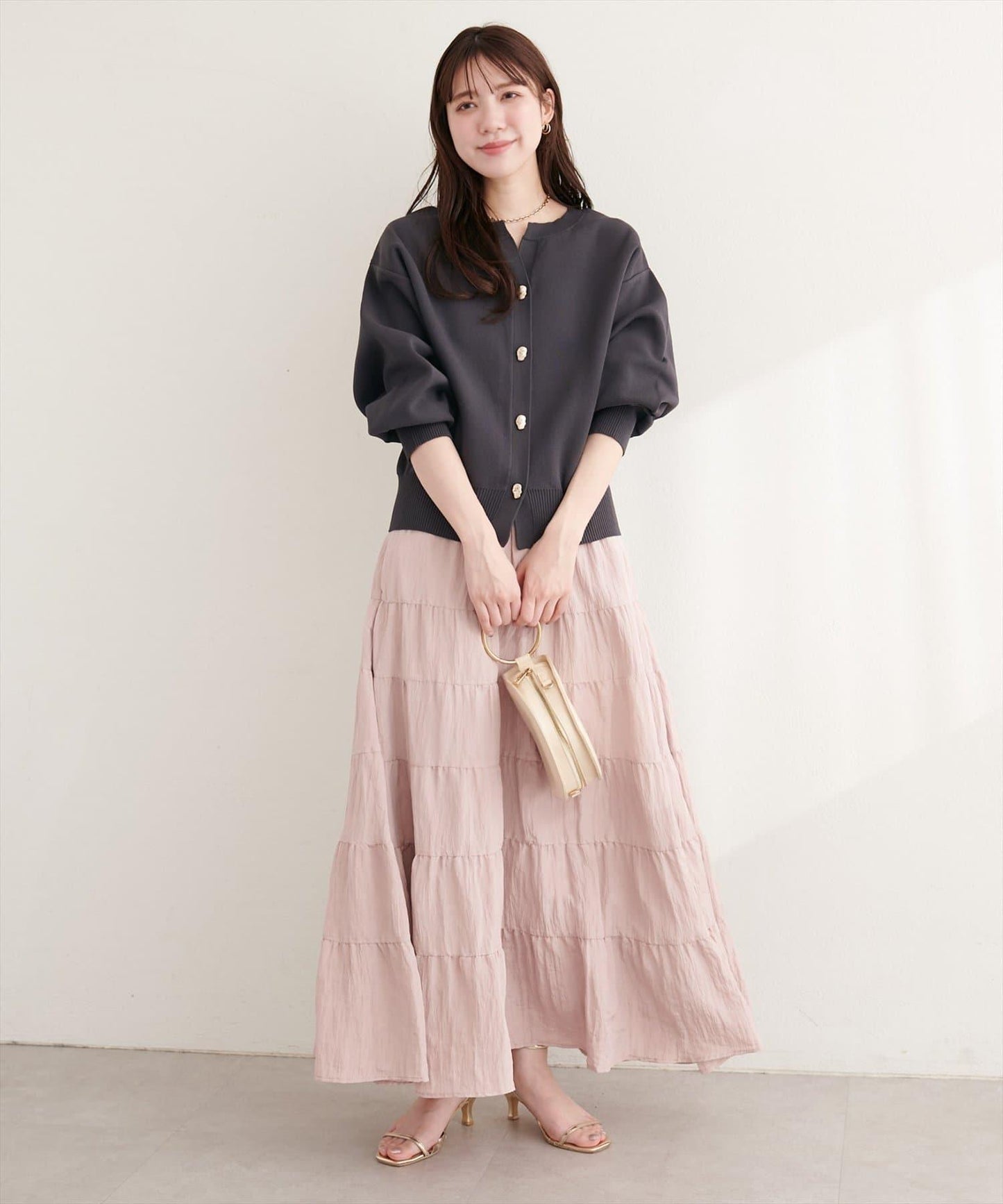 開口領 聚酯 針織開衫