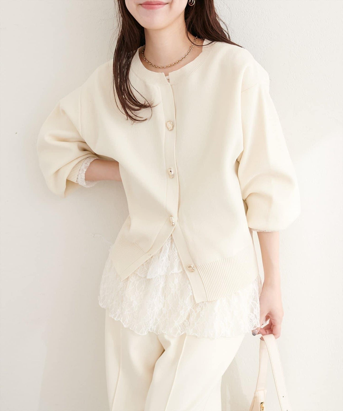 開口領 聚酯 針織開衫