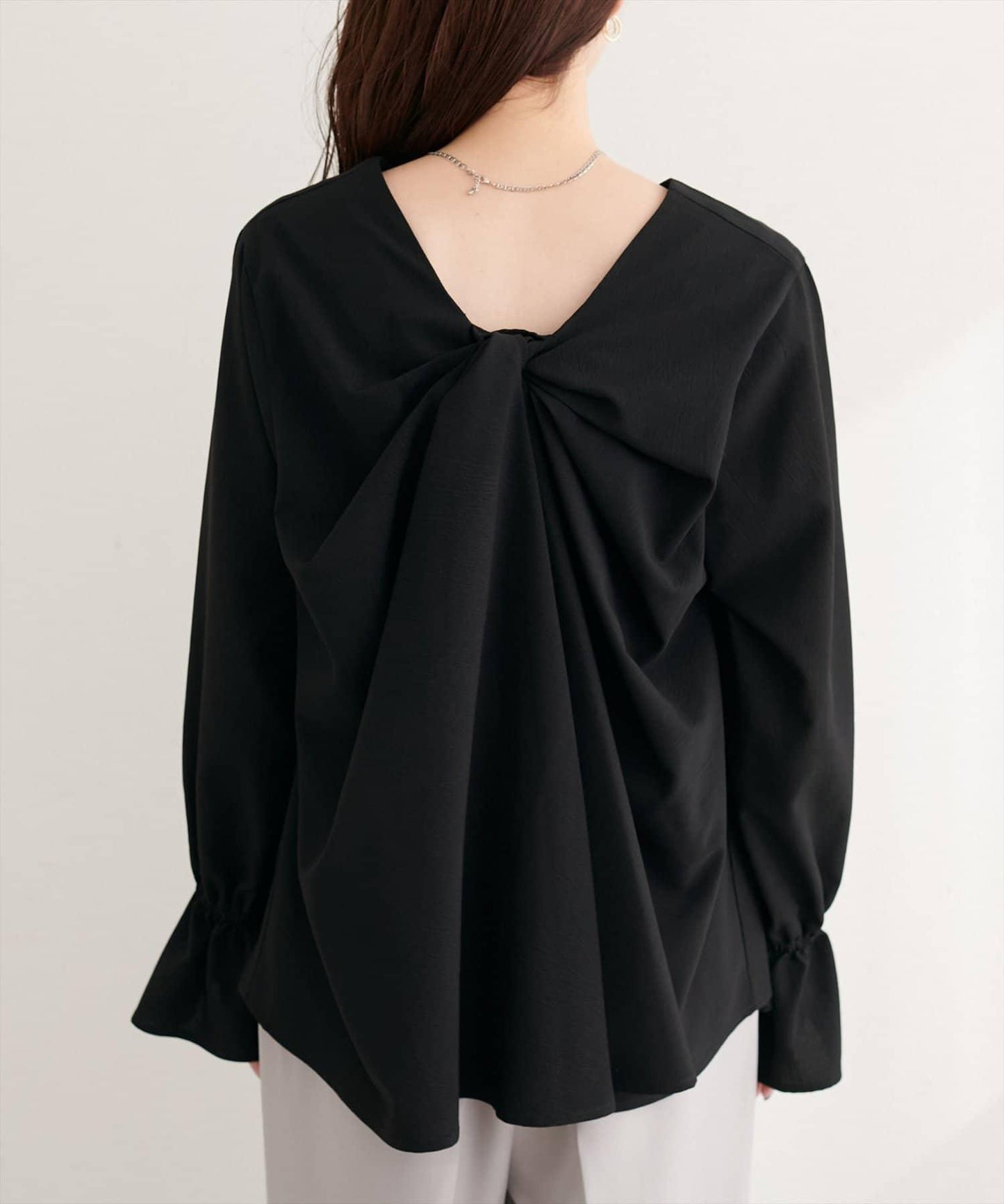 前後雙穿前扭結襯衫