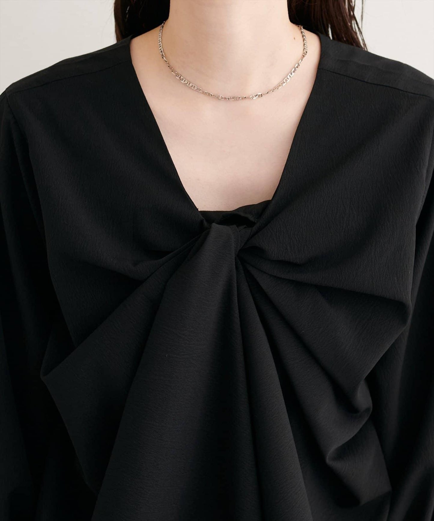 前後雙穿前扭結襯衫