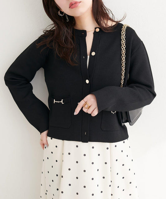五金裝飾口袋 針織夾克