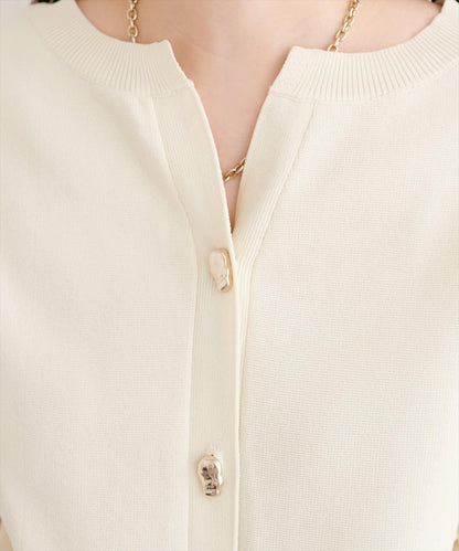 開口領 聚酯 針織開衫