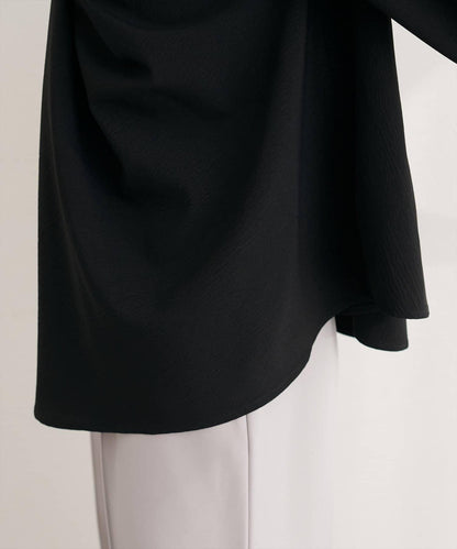 前後雙穿前扭結襯衫