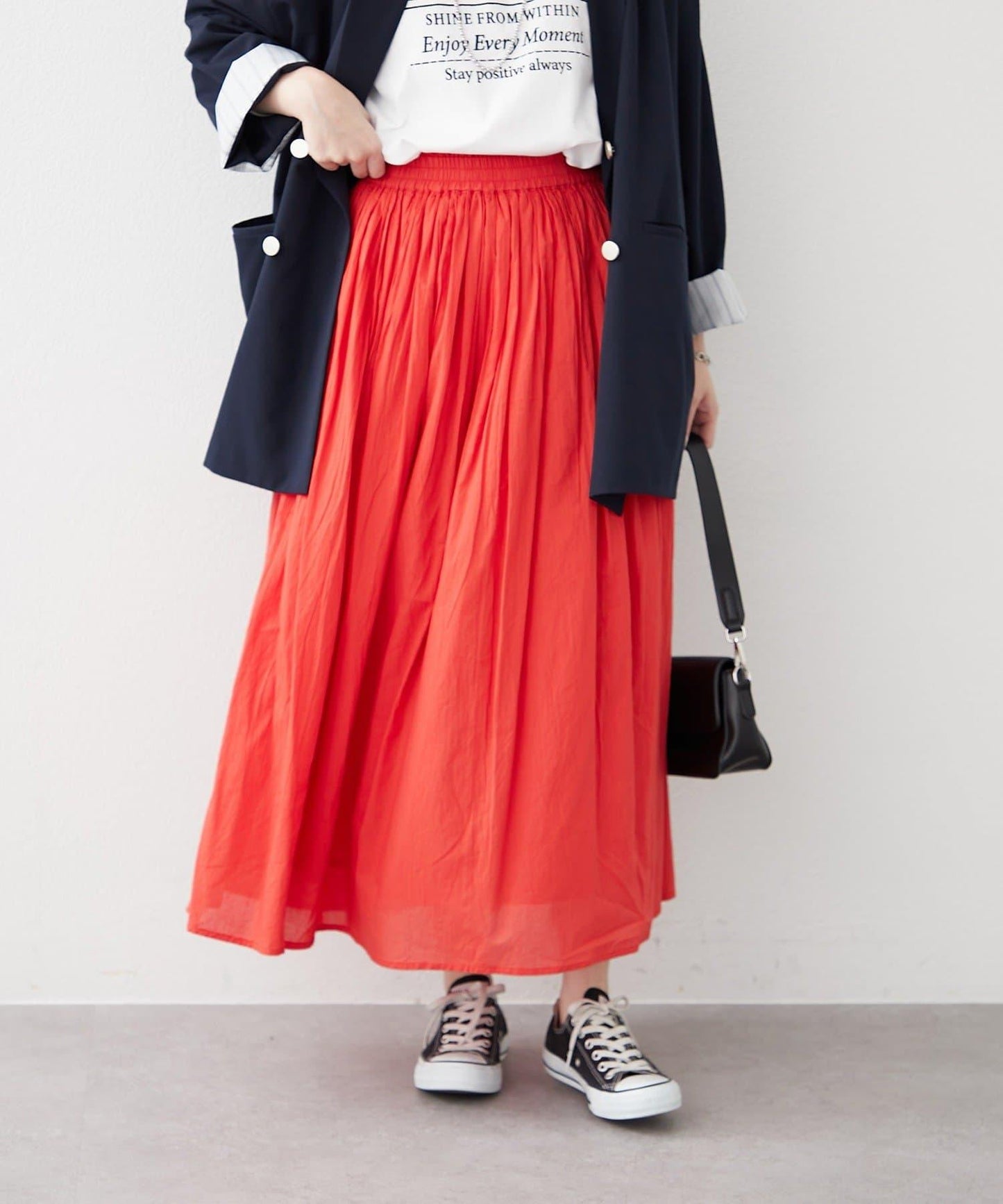 India series 抽褶設計半身裙