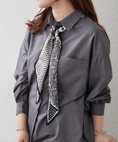 基礎款圍巾裝飾襯衫