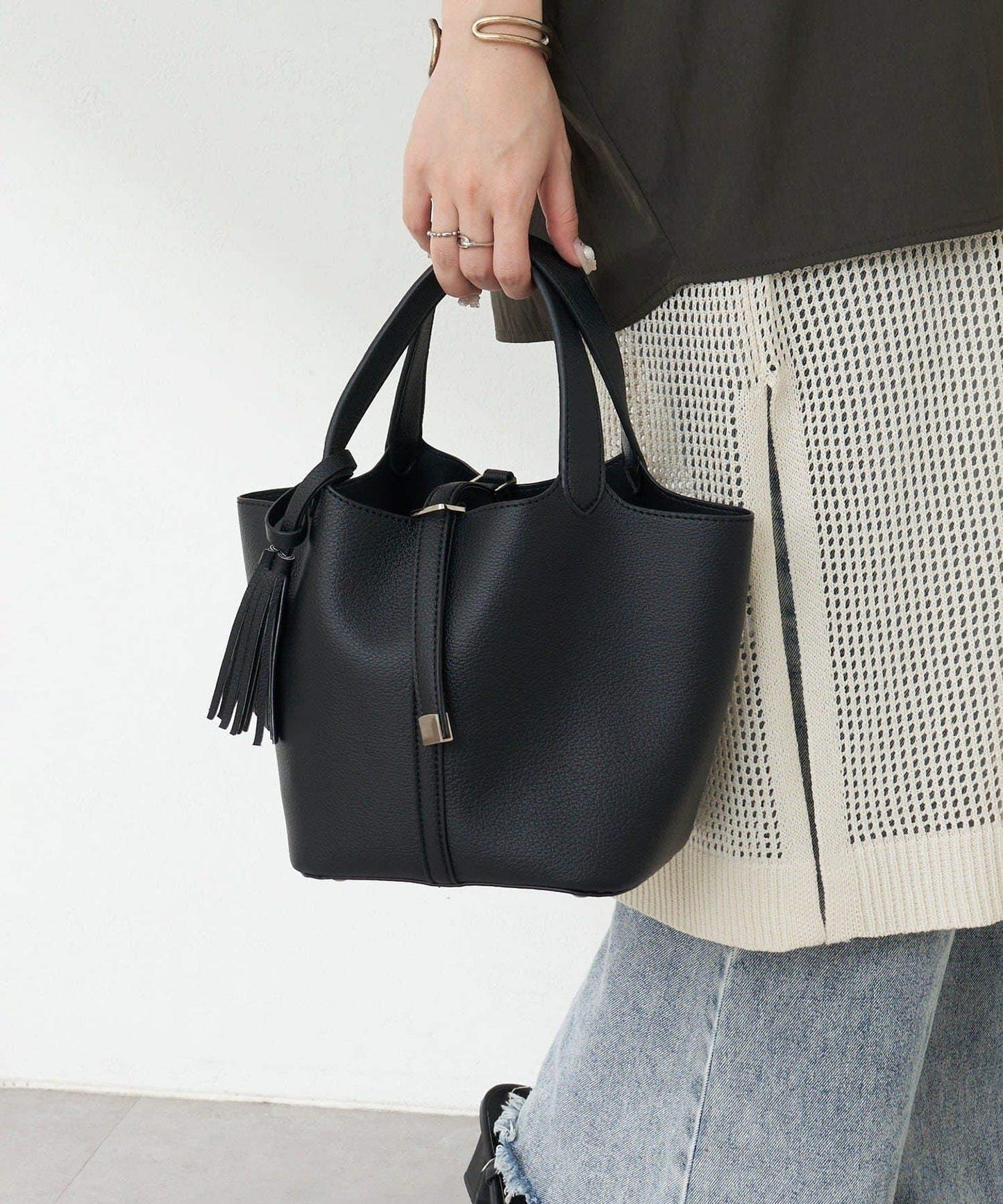 五色可選 簡約設計 流蘇 手提包