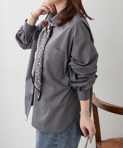 基礎款圍巾裝飾襯衫