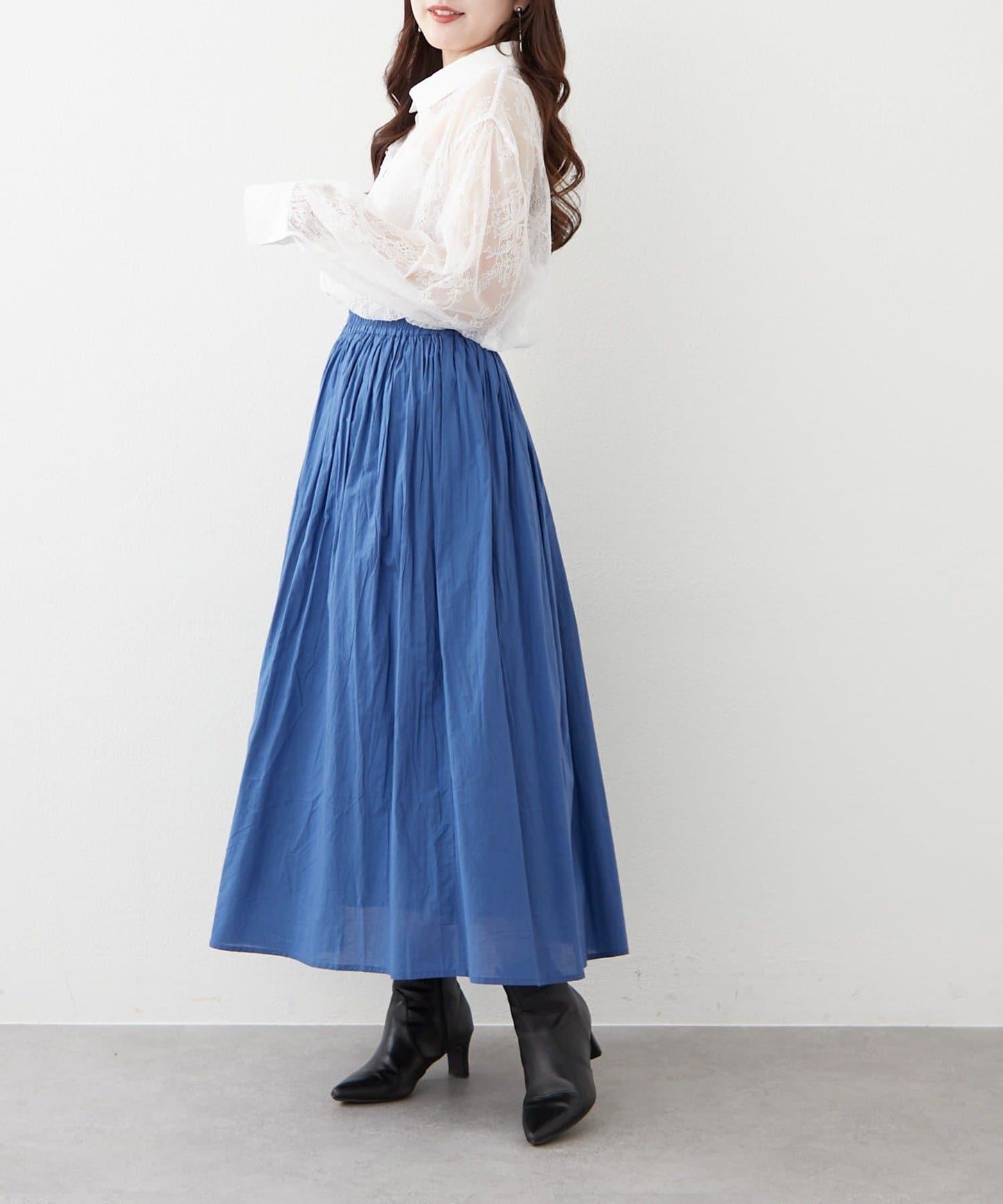 India series 抽褶設計半身裙