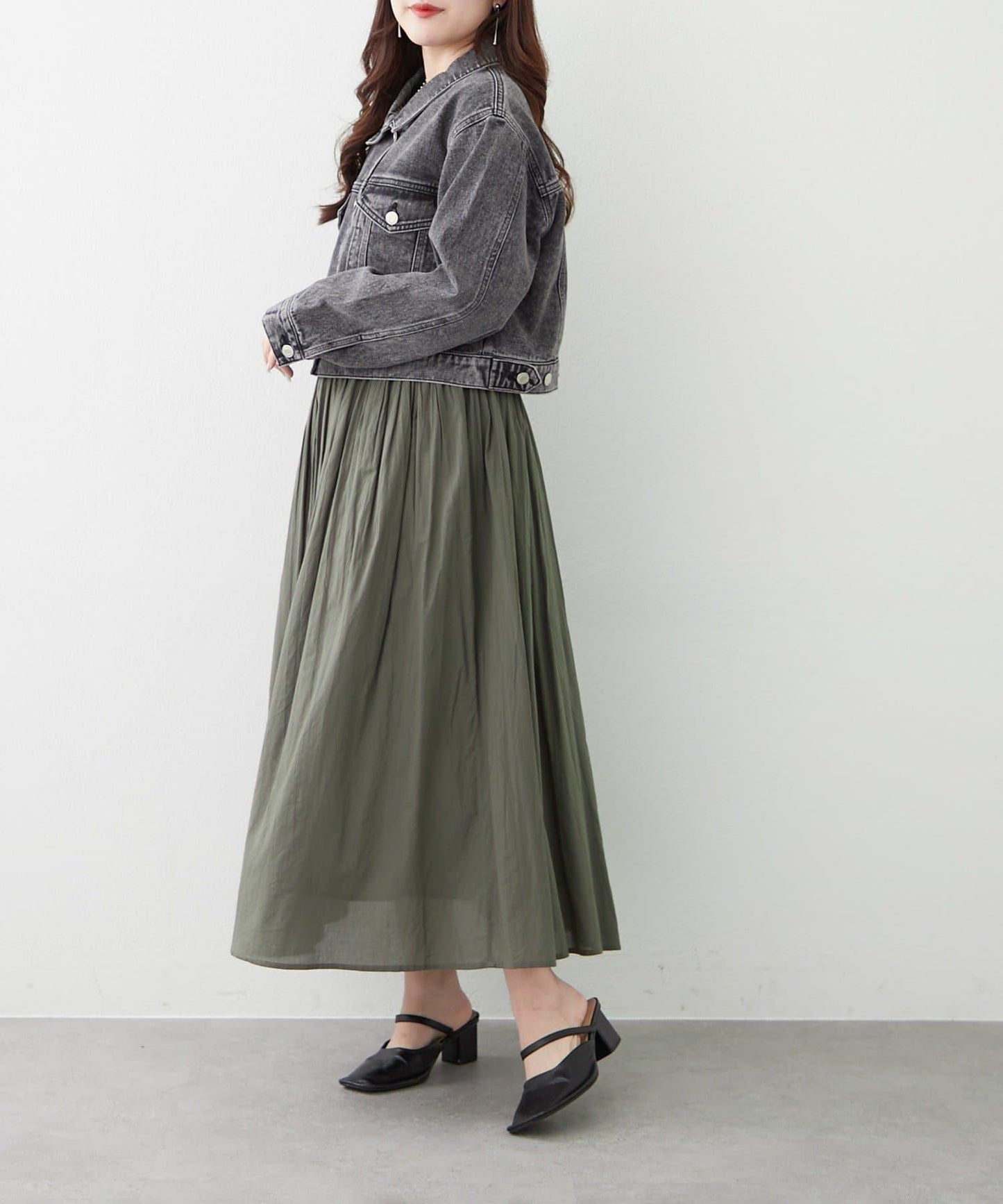 India series 抽褶設計半身裙