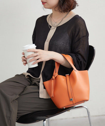 五色可選 簡約設計 流蘇 手提包