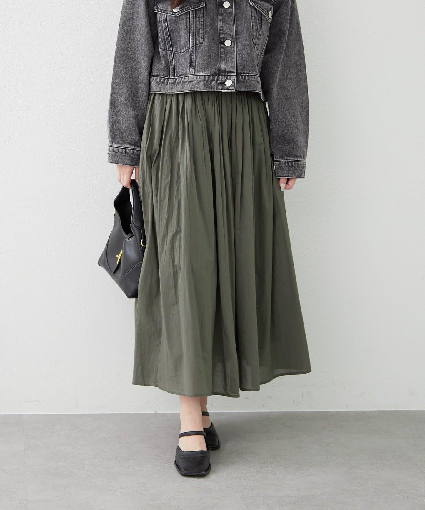 India series 抽褶設計半身裙