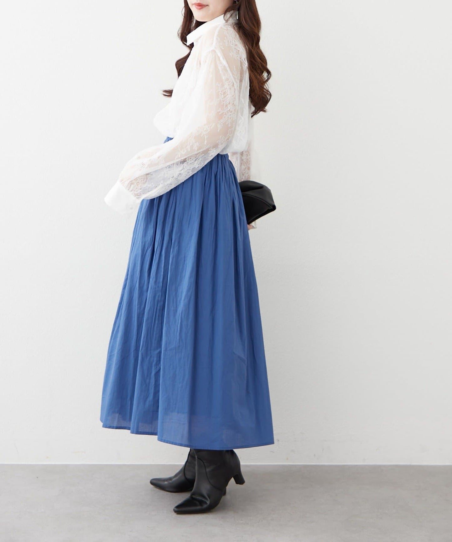 India series 抽褶設計半身裙