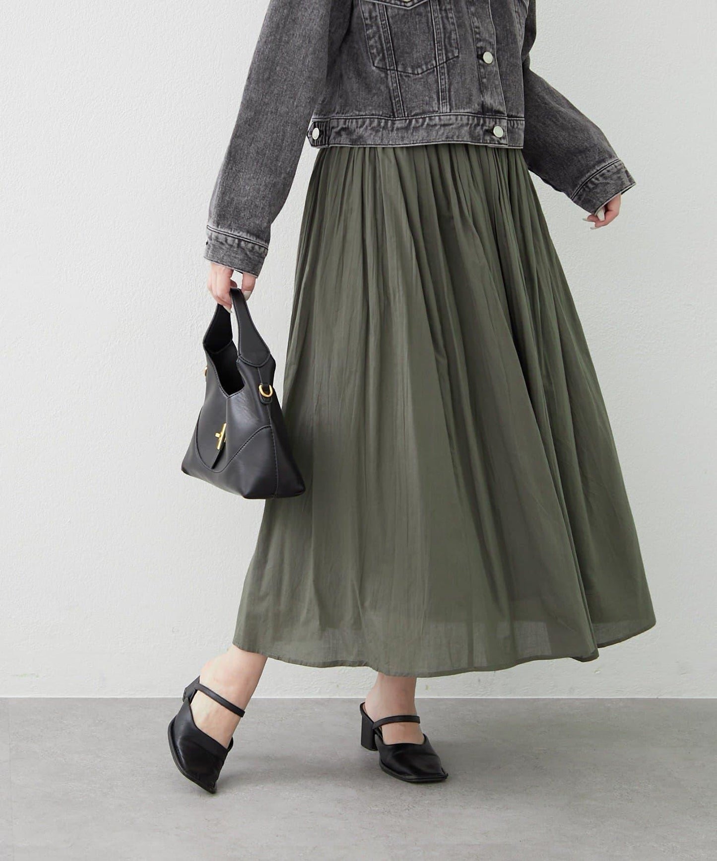 India series 抽褶設計半身裙