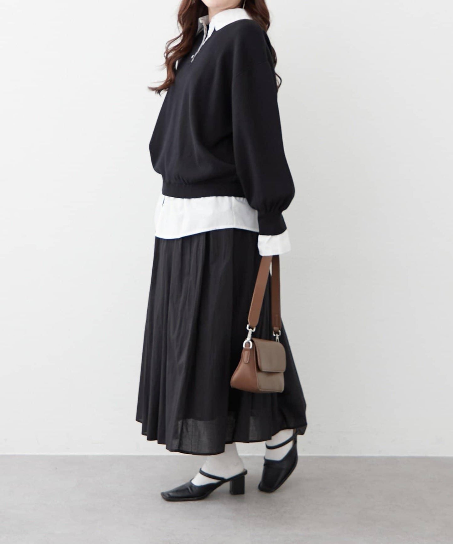 India series 抽褶設計半身裙