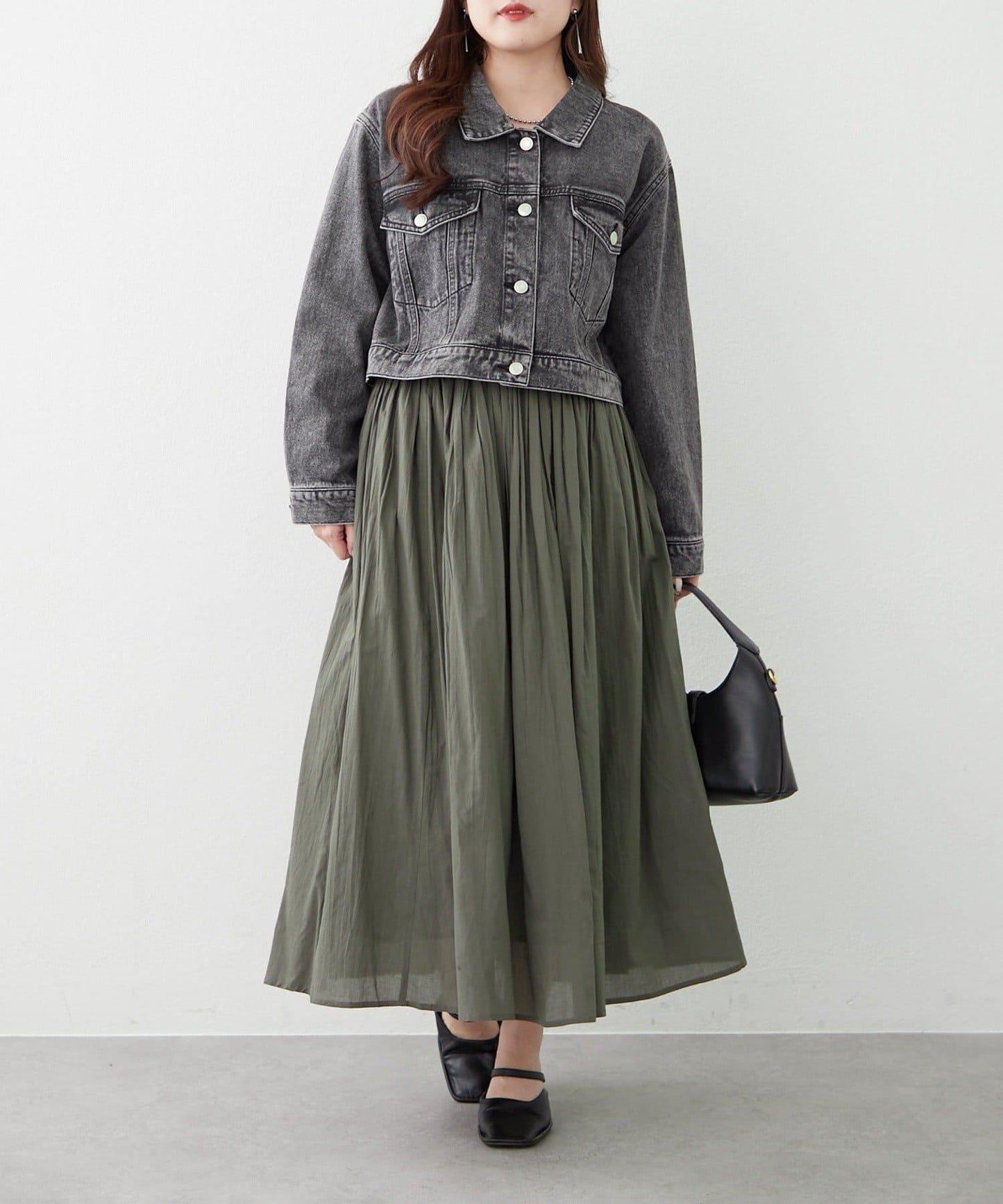 India series 抽褶設計半身裙