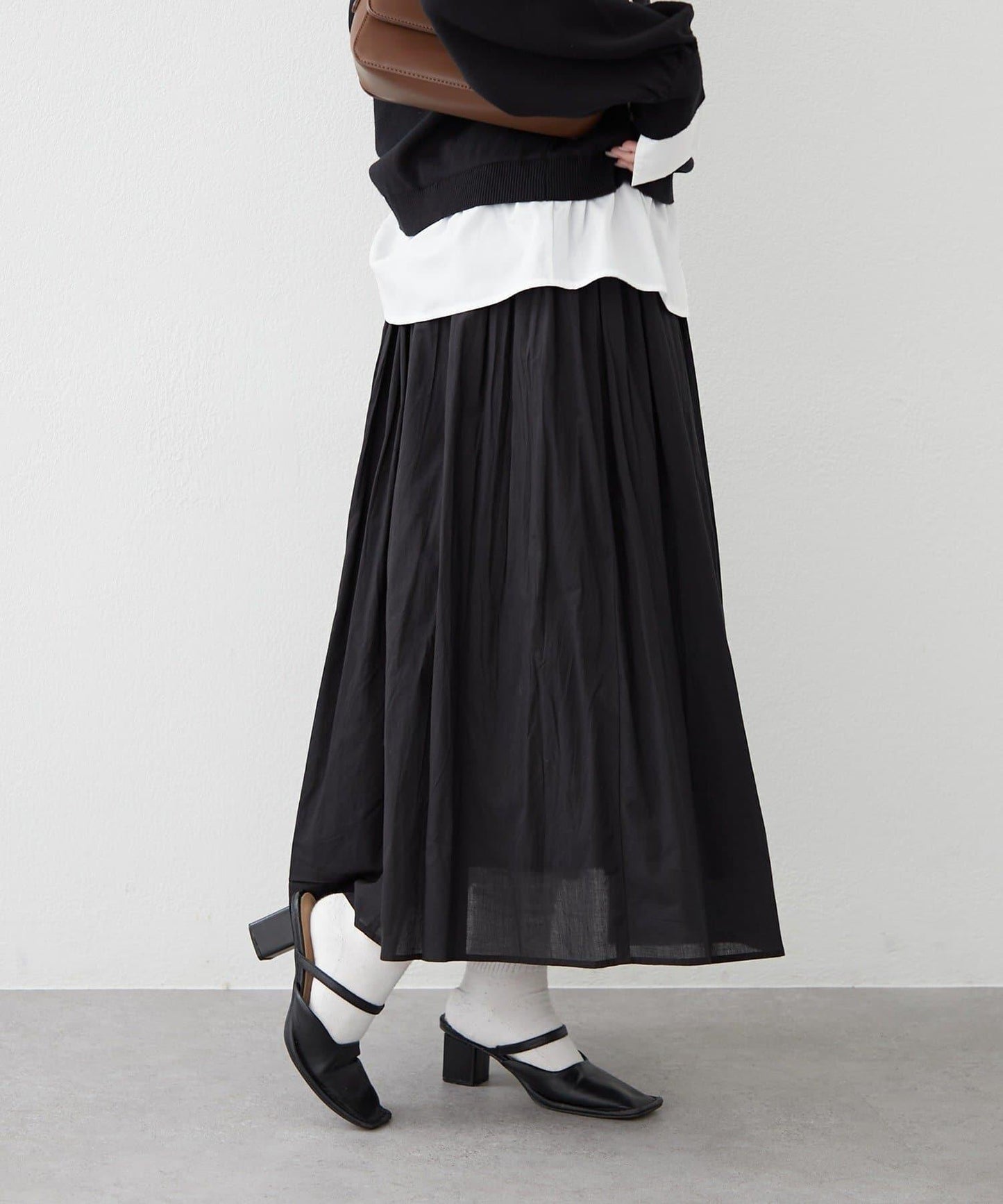 India series 抽褶設計半身裙