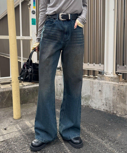 復古風微喇牛仔褲