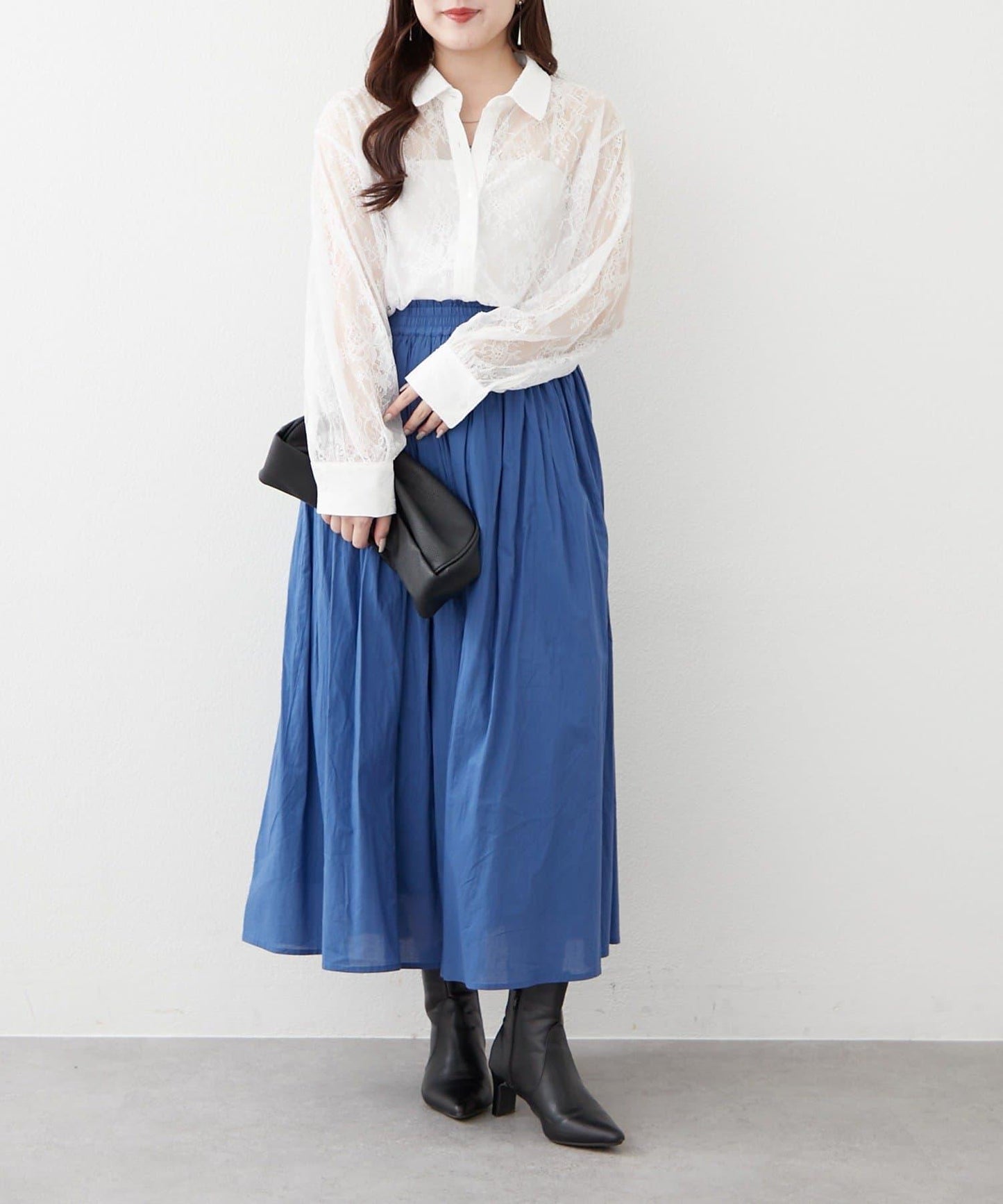 India series 抽褶設計半身裙