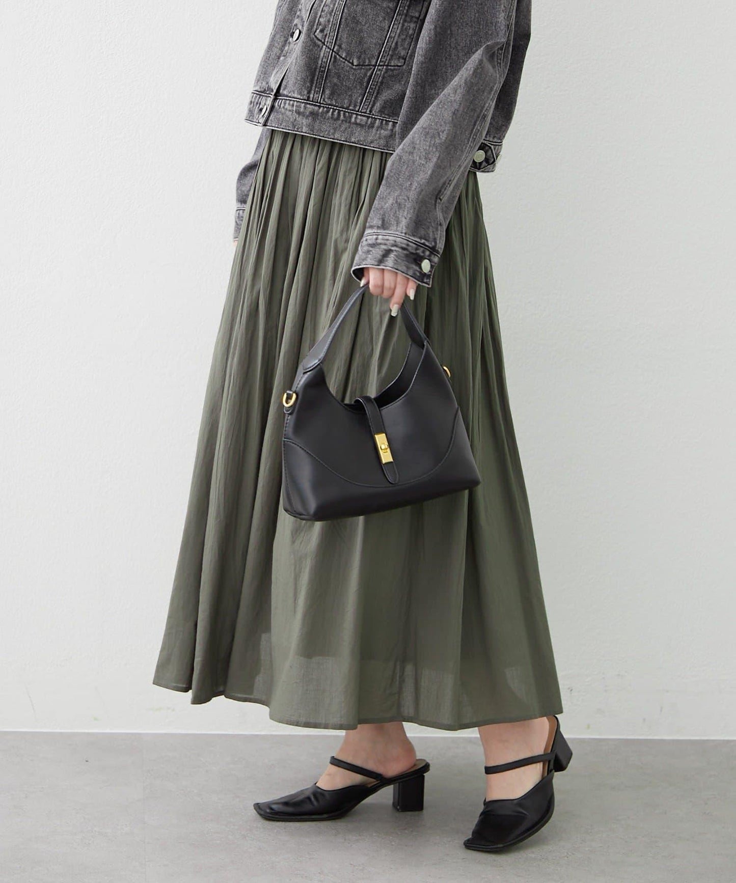 India series 抽褶設計半身裙