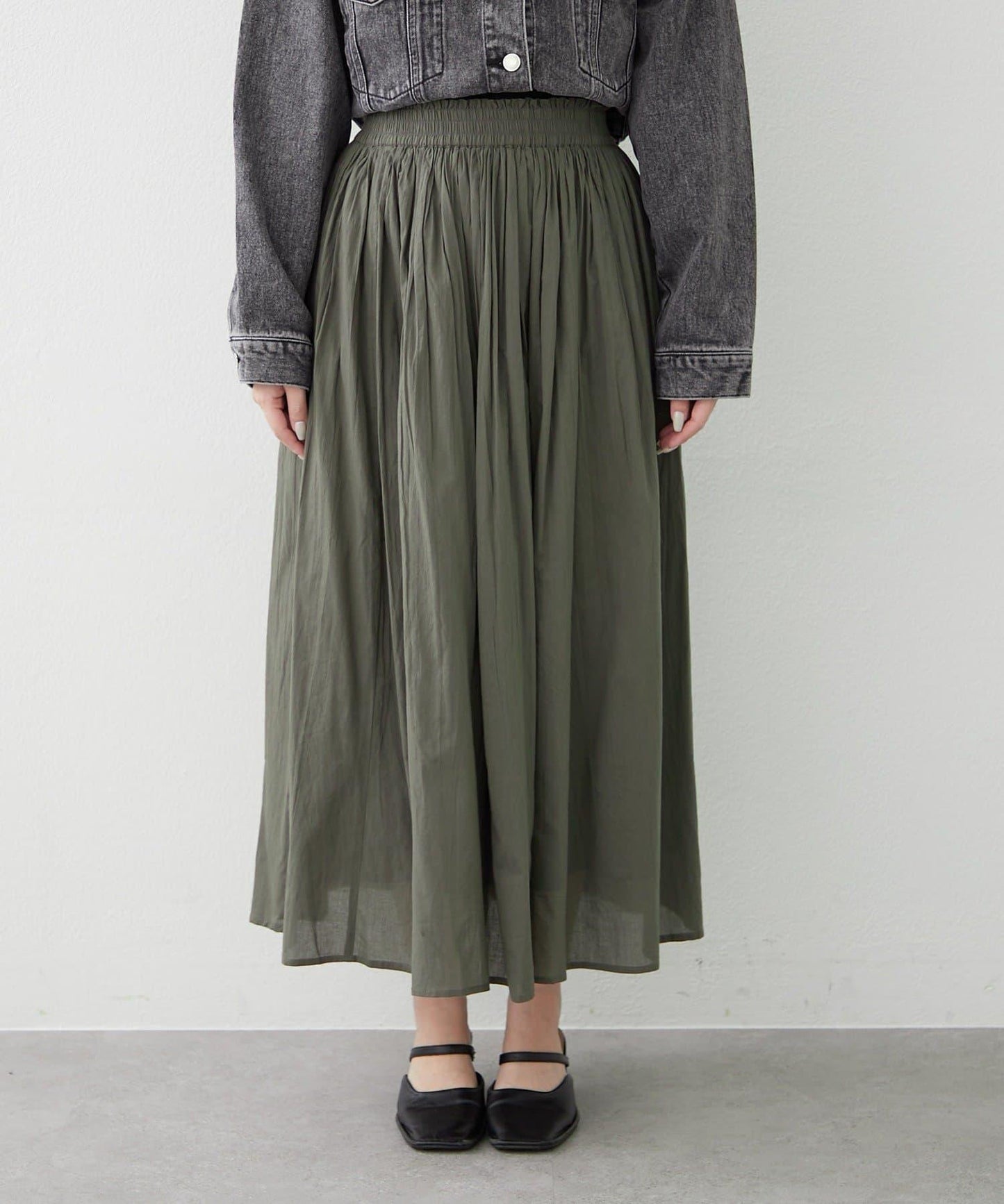 India series 抽褶設計半身裙