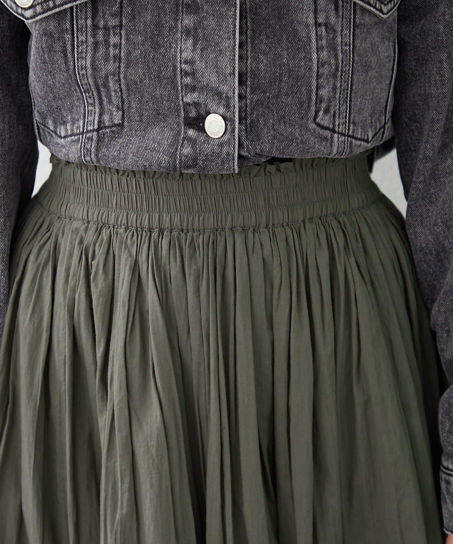 India series 抽褶設計半身裙