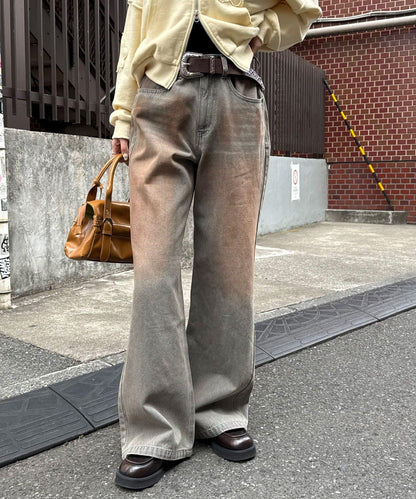 復古風微喇牛仔褲