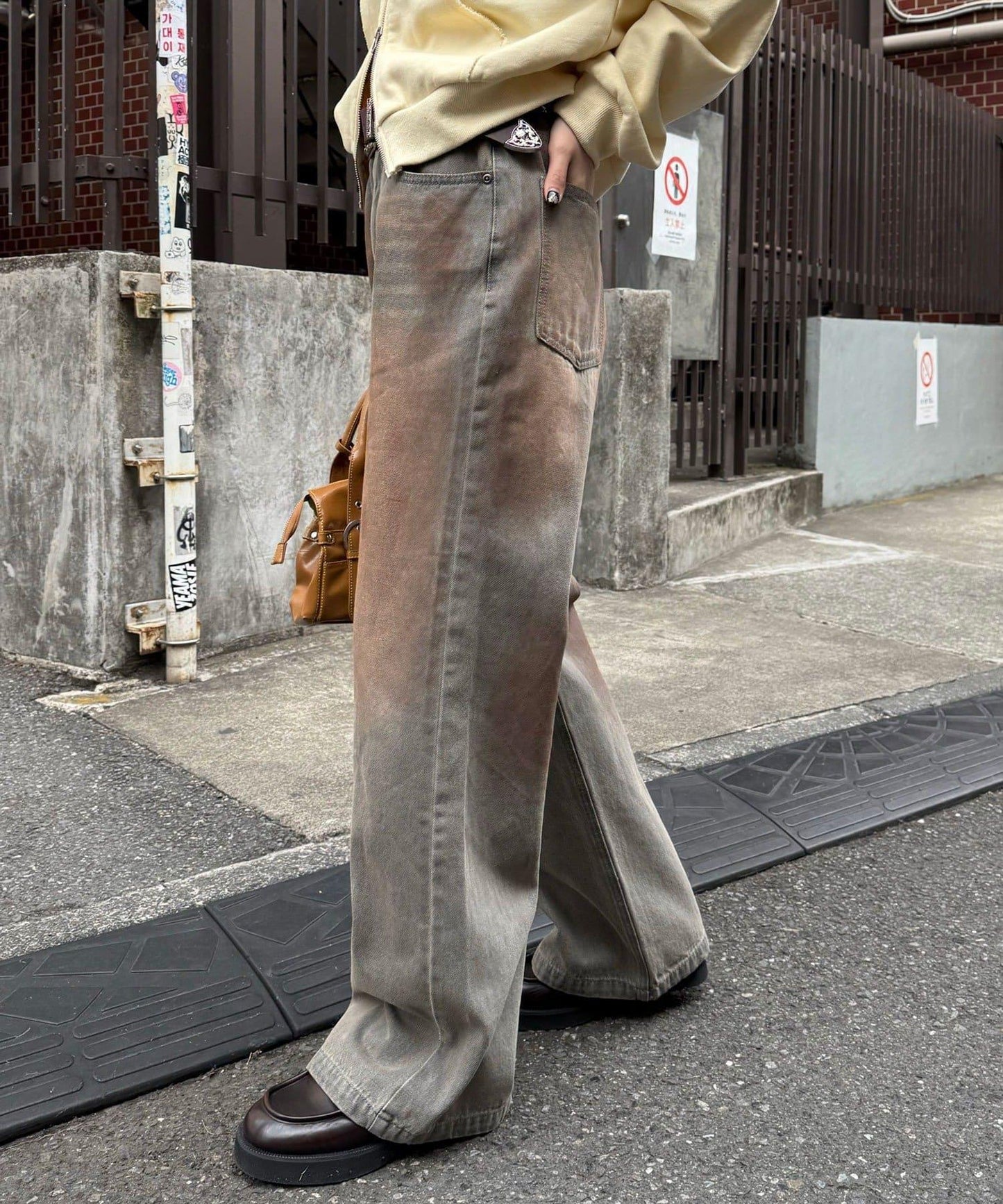 復古風微喇牛仔褲