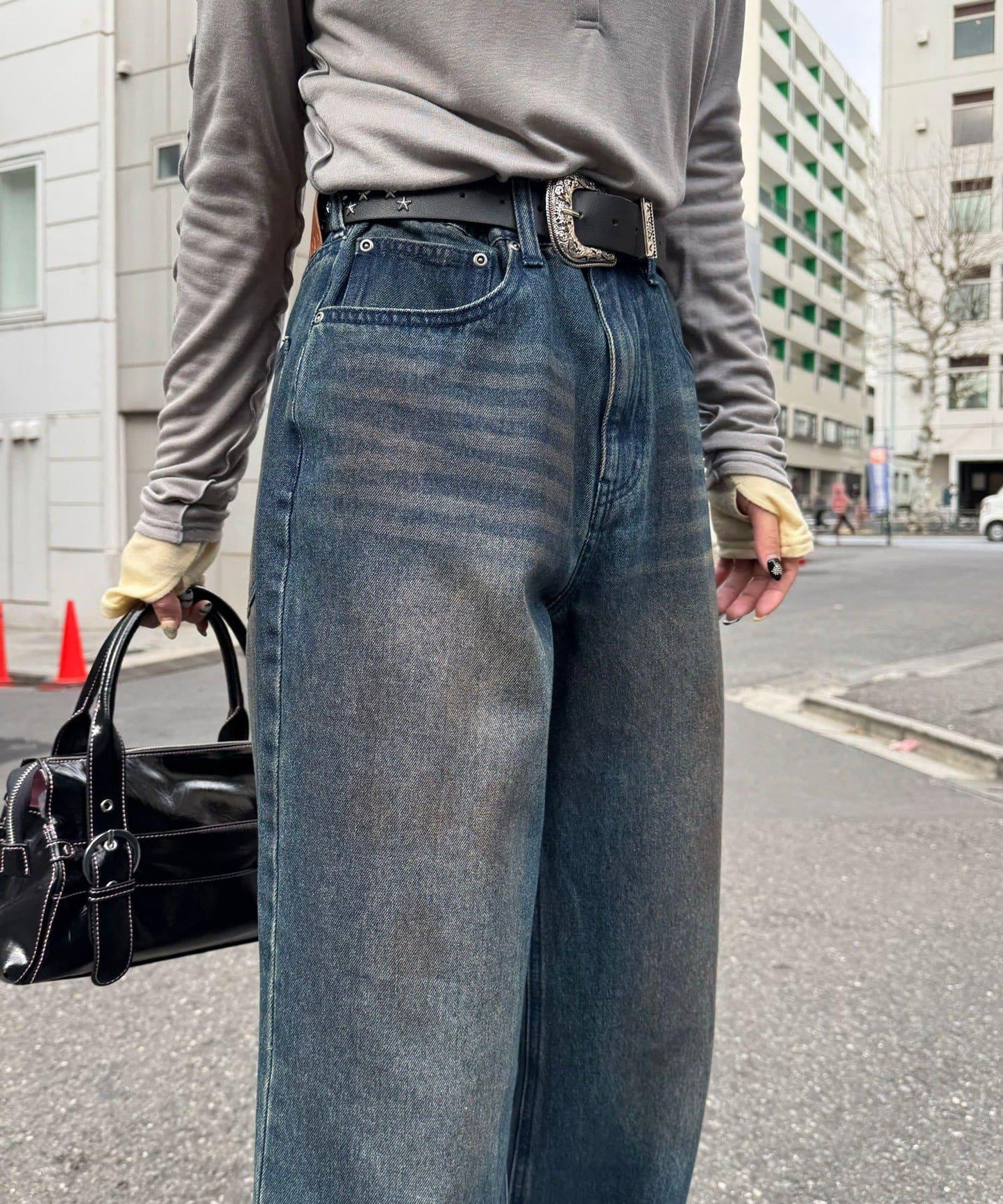 復古風微喇牛仔褲