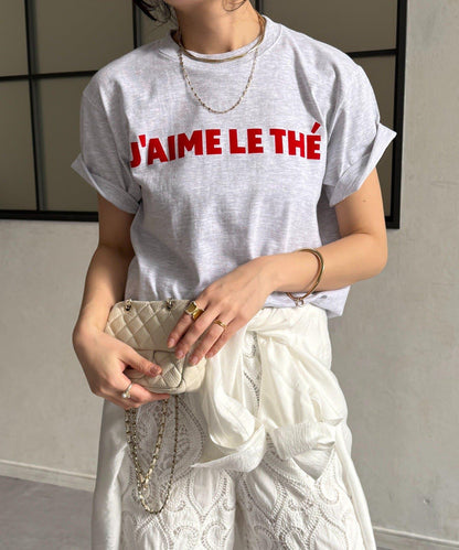 JAIMELETHE 植絨logo字母設計 T恤