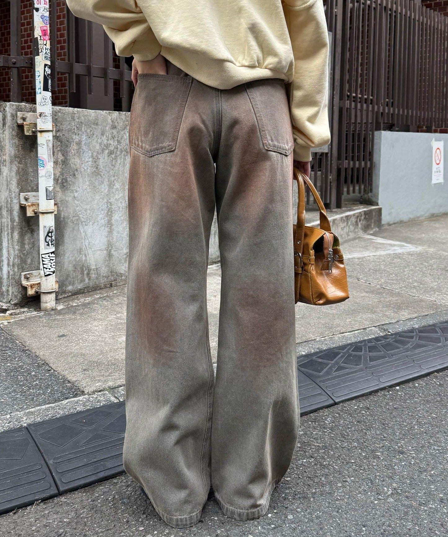 復古風微喇牛仔褲