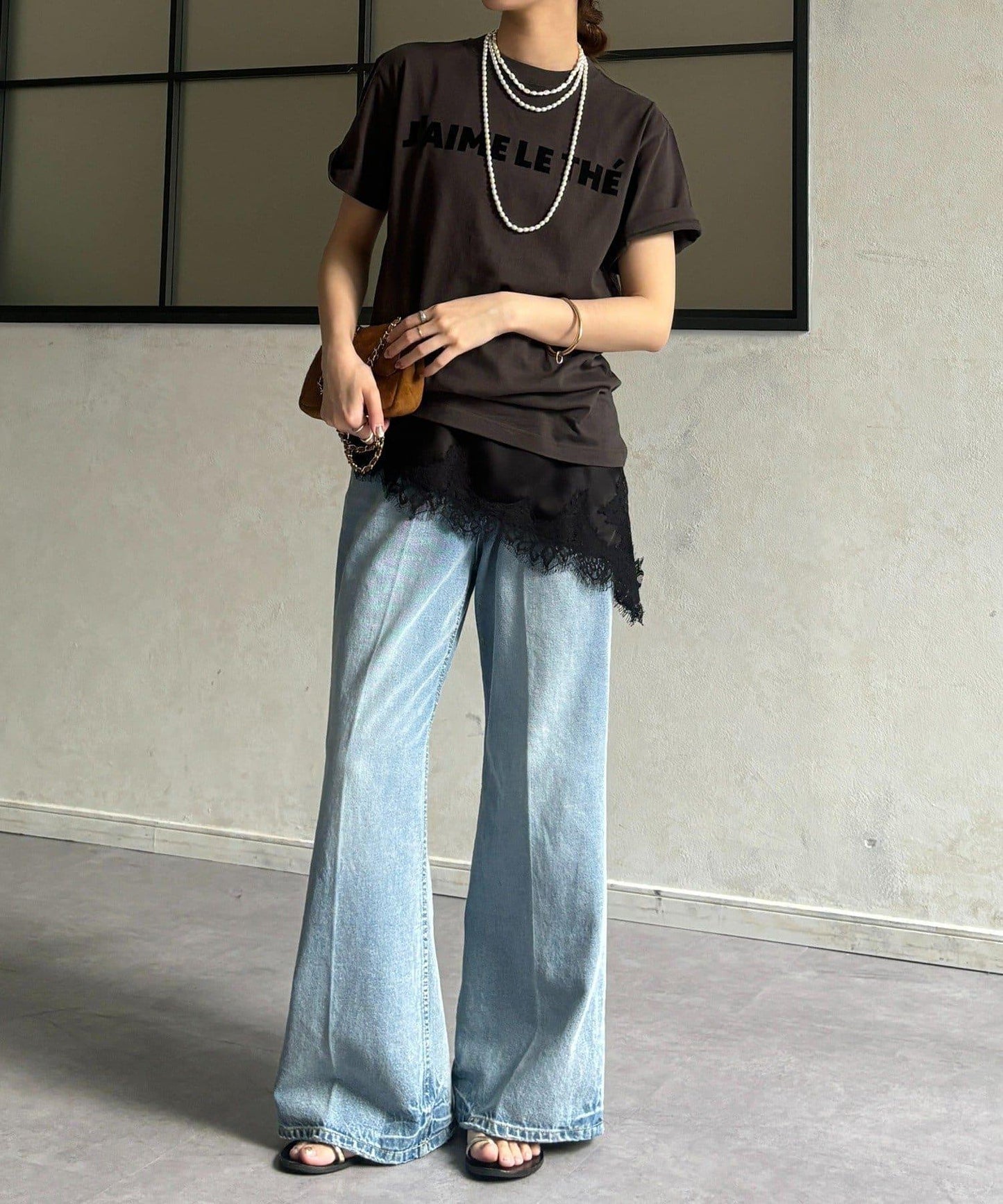 JAIMELETHE 植絨logo字母設計 T恤