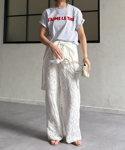 JAIMELETHE 植絨logo字母設計 T恤