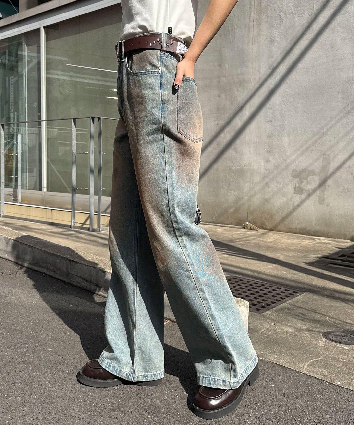 復古風微喇牛仔褲