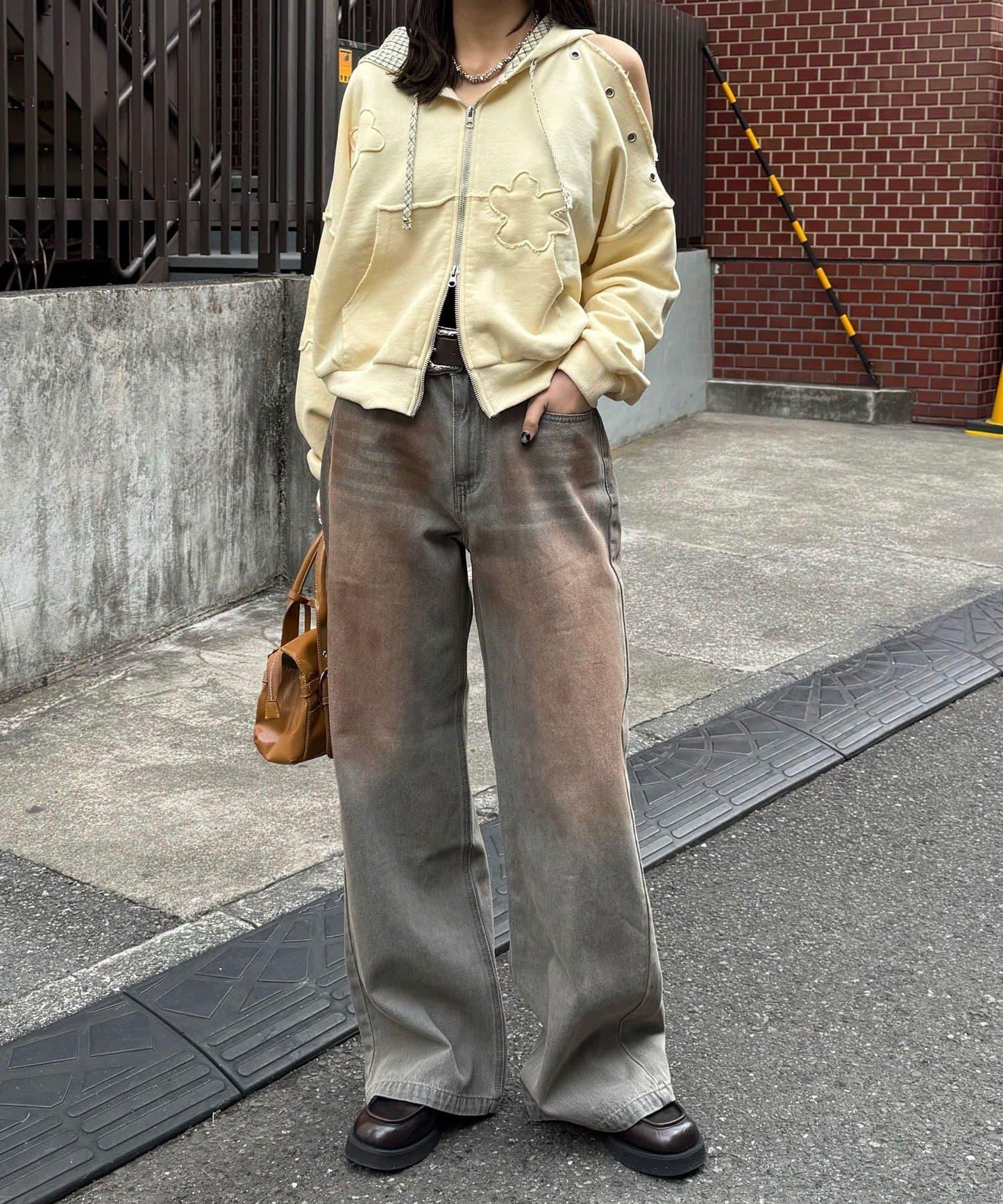 復古風微喇牛仔褲