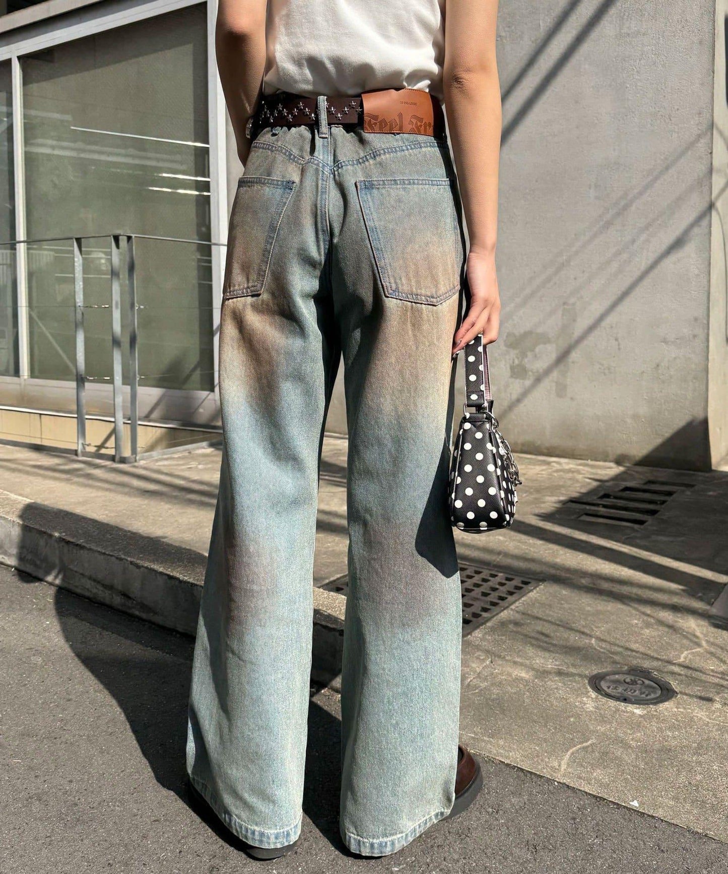 復古風微喇牛仔褲