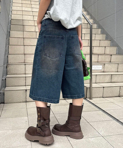 復古風寬鬆牛仔短褲