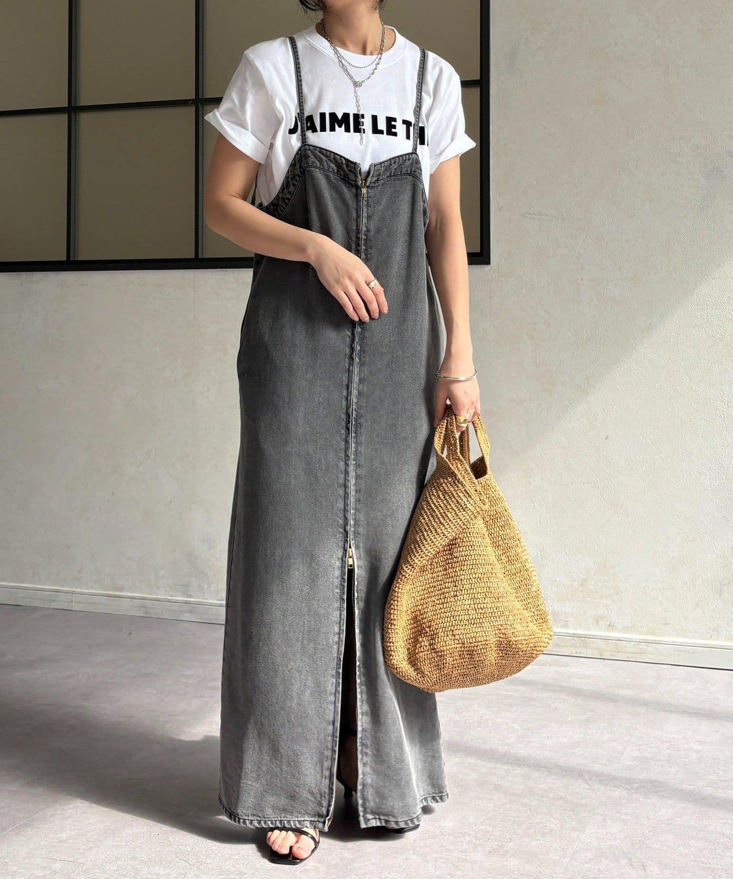 JAIMELETHE 植絨logo字母設計 T恤