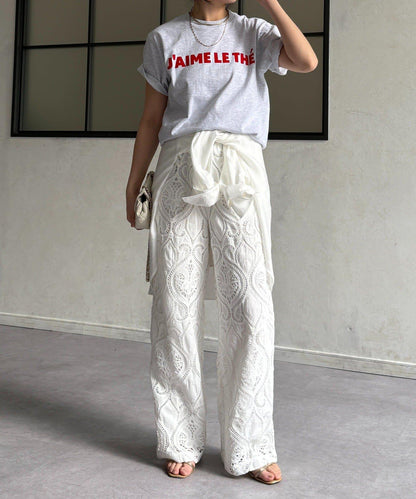 JAIMELETHE 植絨logo字母設計 T恤