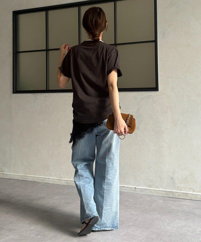 JAIMELETHE 植絨logo字母設計 T恤