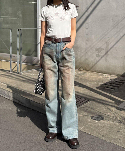 復古風微喇牛仔褲