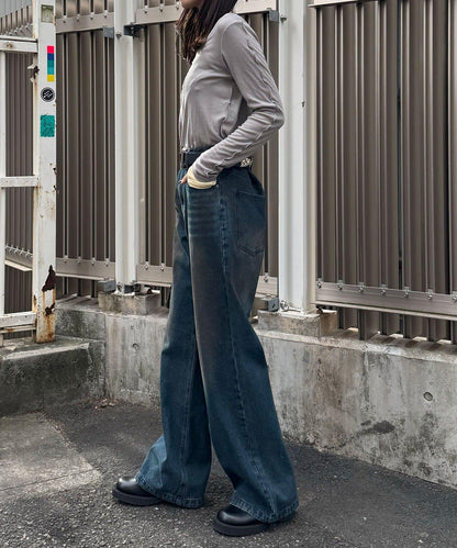 復古風微喇牛仔褲