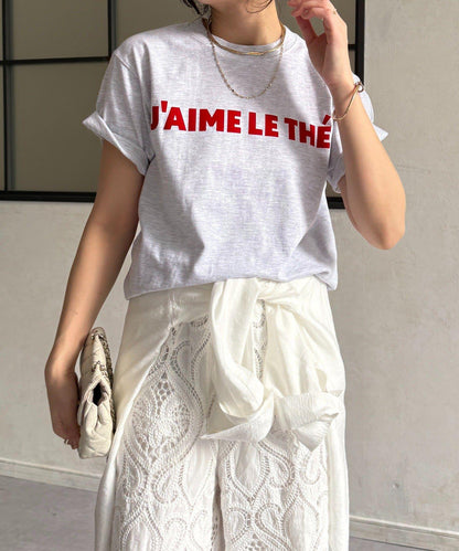 JAIMELETHE 植絨logo字母設計 T恤