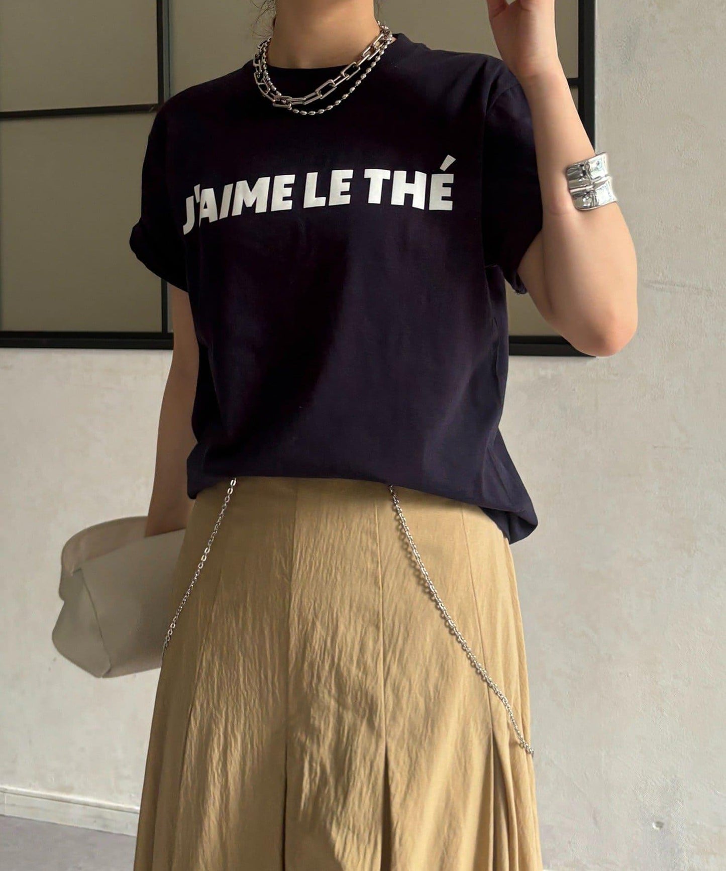 JAIMELETHE 植絨logo字母設計 T恤